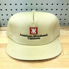 Vintage American Woodwork Cabinets Full Foam Snapback Cap Tan EUC Made in USA