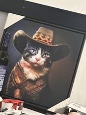 Cowboy Cat Canvas Wall Art Print 15.88" H x 15.88" W x 1.24" D
