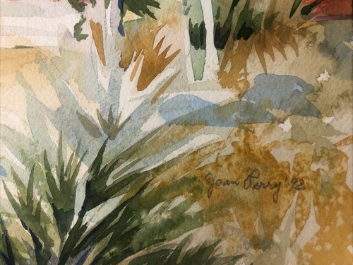 Original Art Watercolor Painting JOAN PERRY (1928-2019) 24” W X 18” H Landscape - Picture 3 of 8