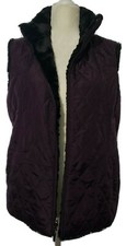 Giacca Sleeveless Reversible Faux Fur Jacket Purple Size L New No Tags