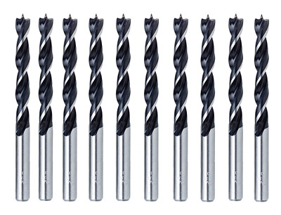 10Pcs 3/16'' Wood Brad Point Drill Bit Woodworking Drill Hardwood Softwood