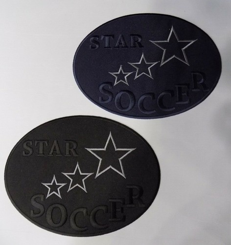 APPLICAZIONE PATCH TOPPA TERMOADESIVA ABBIGLIAMENTO SPORTIVO OVALE 20 x 15 - 第 1/3 張圖片