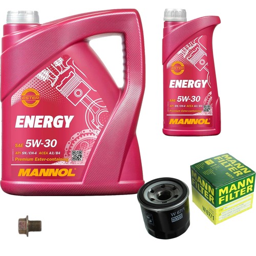 MANN-FILTER Ölfilter 5 L MANNOL Energy 5W-30 Für Nissan Note 1.4 Micra