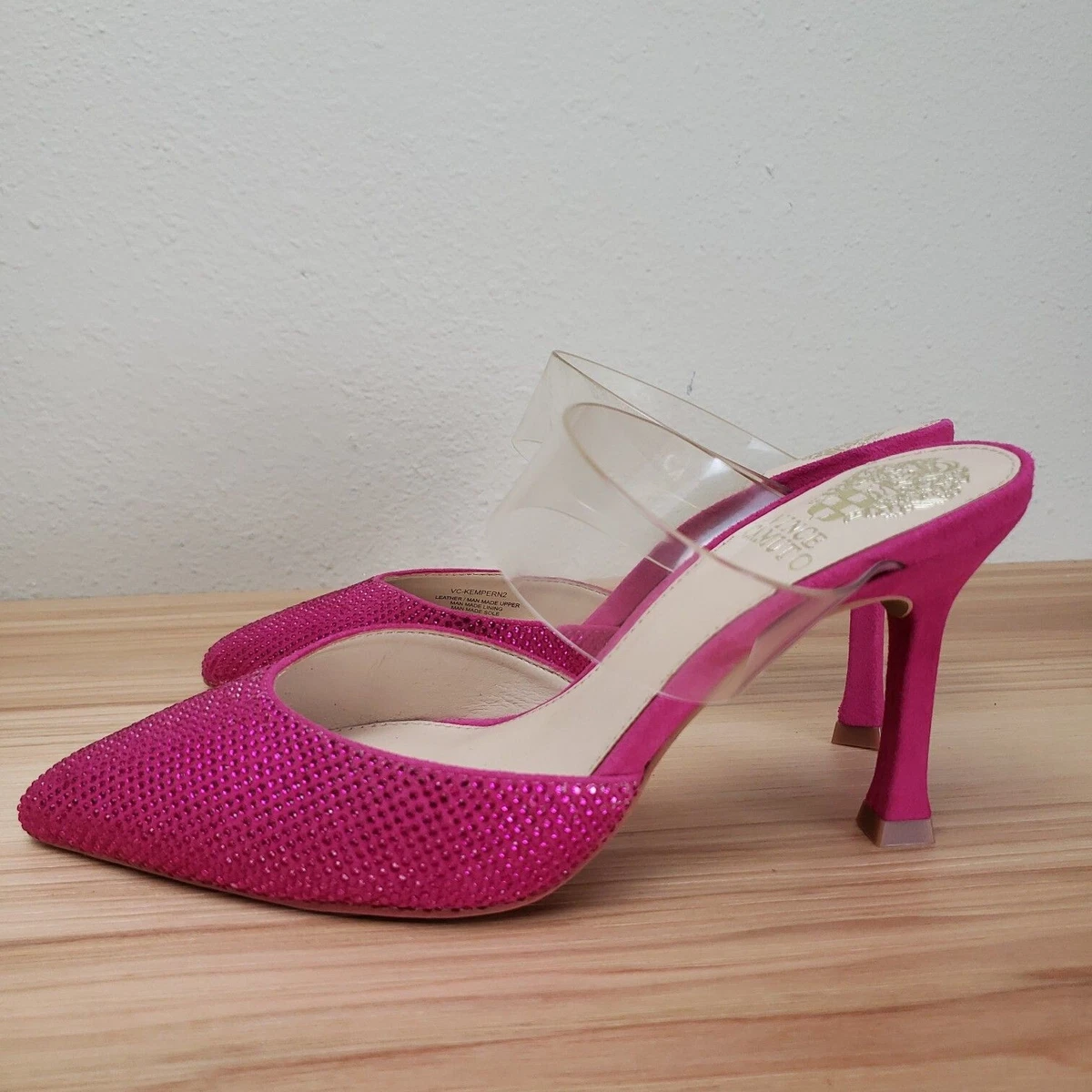 Vince Camuto Womens Kempern Pink Pointed Toe Slip On Mule Heels