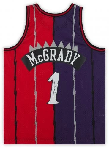 Camiseta deportiva firmada por Tracy McGrady Raptors Mitchell & Ness 1998-1999 Swingman Foto 2 de 4