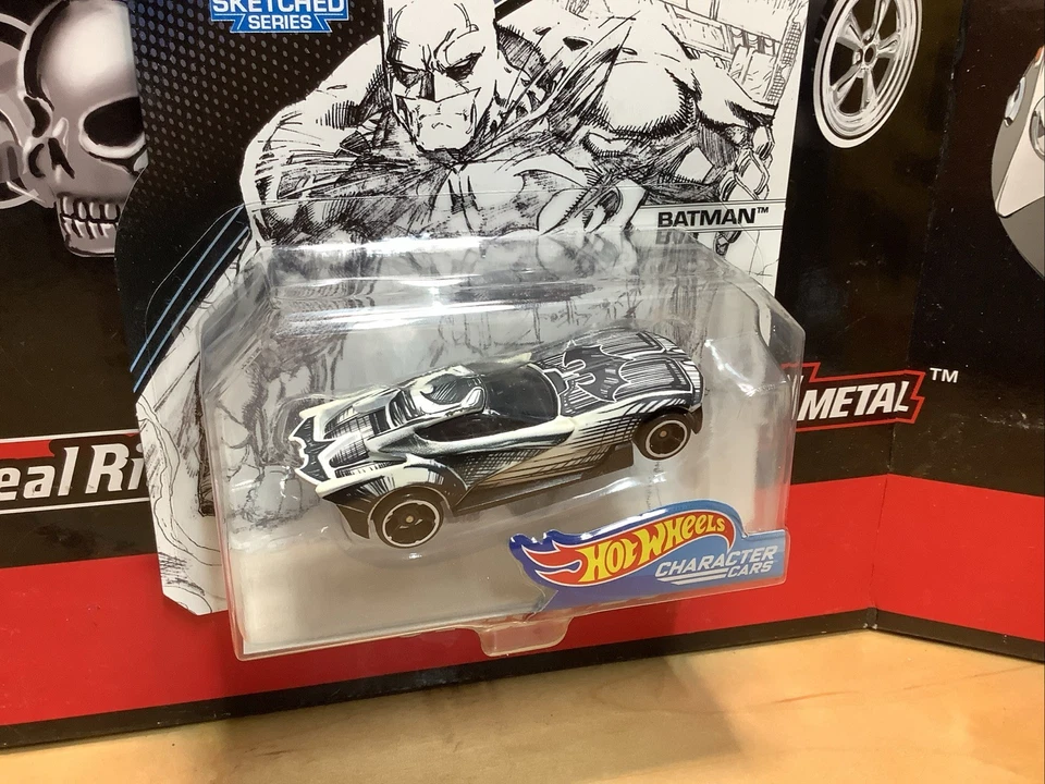 New/Sealed 2017 Hot Wheels Character Cars DC Sketched Series BATMAN #1/5 - Image 2 of 4