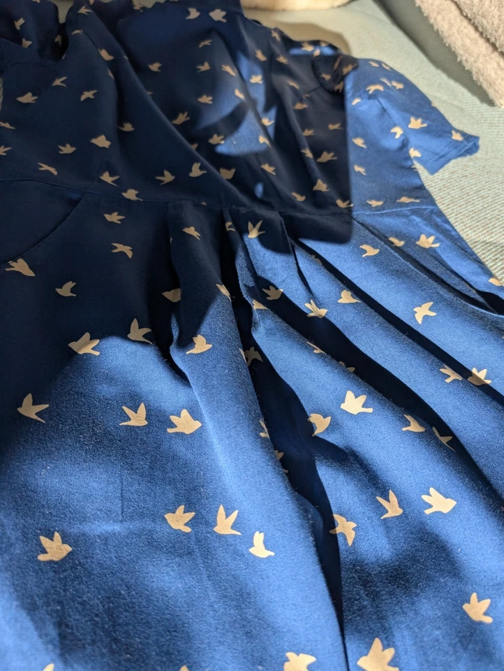 *NEU / UNGETRAGEN* blaues Kleid von People Tree, Bio-Baumwolle, Größe: 40 (EU) - Bild 2 von 4