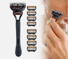 For Gillette Fusion 5 8PCS 5-Layer Shaving Razor Blades Refills with Handle