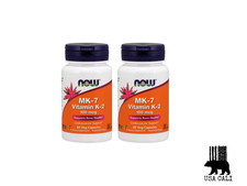NOW FOODS MK-7 Vitamin K-2 100 mcg 60 Veg Capsules 733739009920x2 unit 