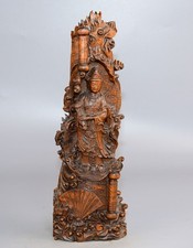 Exquisite Boxwood Ruyi Guanyin Ornament