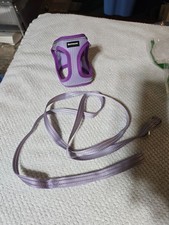 Cat Dog Harness  Leash Set Soft Mesh Reflective Escape Proof Size XXS Purple
