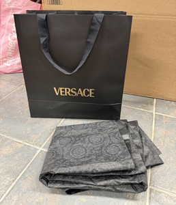 Authentic Versace Large Black Shopping Bag with Tissue Paper Gift Package