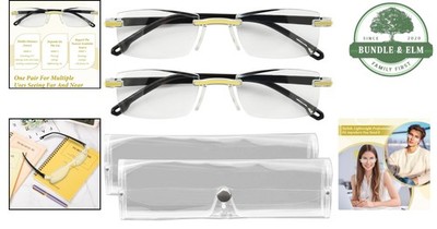 2 Pcs Auto Focus Glasses Intelligent Zoom Smart Reading Color-Changing Anti B...