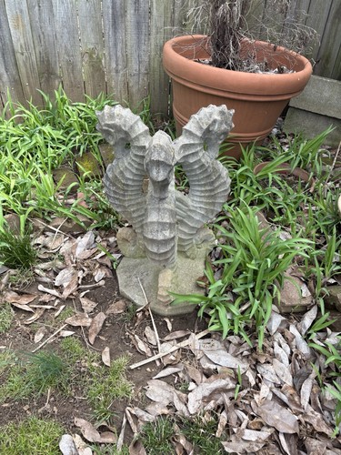 Concrete Seahorse Statue. Lawn Art! 30 Inches Tall