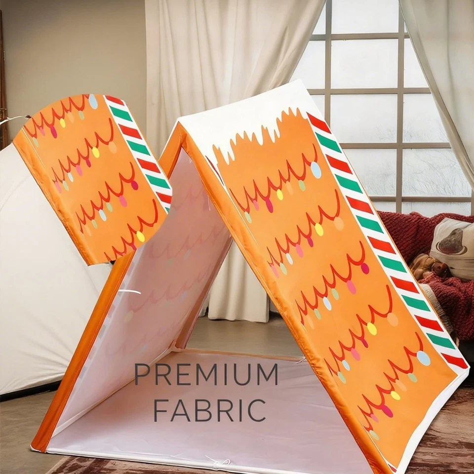  Tienda de Navidad para niños | Casa de juegos triangular de pan de jengibre | Tienda de juegos interior Foto 4 de 4