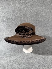 Oscar De La Renta Vtg Millinery Wide Brim Felt Designer Couture Statement Hat