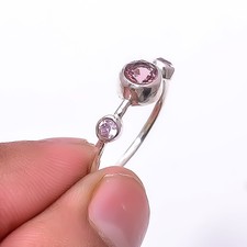 Pink Amethyst  Pink Sapphire Gemstone 925 Sterling Silver Ring s.8.5 Sku19