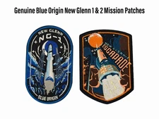 Authentic Blue Origin Genuine 2025 New Glenn Flights 1 and 2 Mission Patch Set