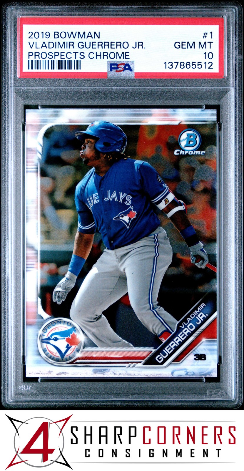 2019 BOWMAN PROSPECTS CHROME #1 VLADIMIR GUERRERO JR. RC PSA 10