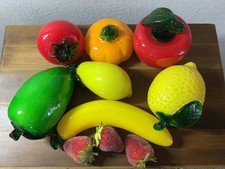 Vintage Lot of Murano Style Hand Blown Glass Fruits  Vegetables