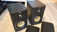 Pair B&W Bowers & Wilkins DM600 S3 2Way Bookshelf Speakers in Black Ash FREE P&P