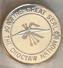 UNC 1 oz CHOCTAW Seal Oklahoma Silver Medal END OF THE TRAIL 38mm 31.2 Grams