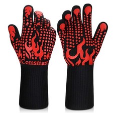 BBQ Gloves, 1472 Degree F Heat Resistant Grilling Gloves Silicone Non-Slip Ov...