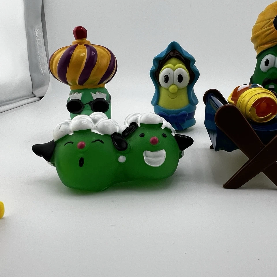 Lote de 8 figuras de belén Veggie Tales piezas de repuesto Big Idea Toys 2004 Foto 3 de 4