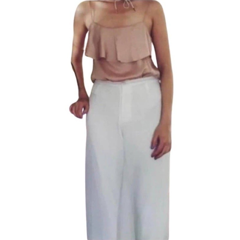 Zara basic blush colored cami with ruffle - image 6