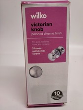 Image of Victorian Knob Polished Chrome Finish Silver Knob Door Handles Set