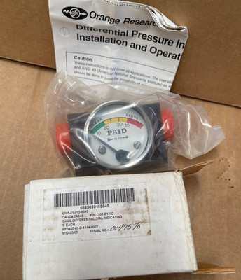 Orange Research   1201-E1102   Differential Pressure Gauge/Flow Meter 3000 psig