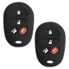 2 Key Fob Remote Skin Shell Case Cover Replacement for Toyota GQ43VT20T
