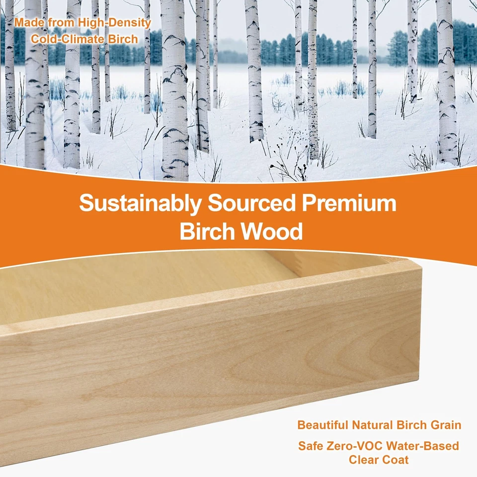 Выдвижные ящики для шкафов из березы дерева, 12 дюймов ширина X 21 дюйм D мягкие закрывающиеся выдвижные... - Изображение 2 из 4