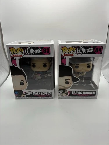 Blink 182 Funko Pop Rocks Lot Travis Barker 84 Mark Hoppus 83 With  Protectors