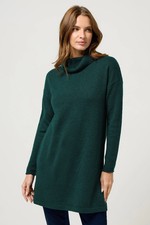 M&Co Women's Roll Neck Tunic Jumper