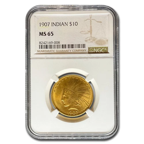 1907 $10 Indian Gold Eagle MS-65 NGC
