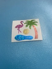 Vintage Hambly Prism Flamingo Palm Tree Sticker Mod 2x1.76 Inches