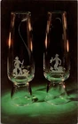 Dr Jim Stamps Postcard Huckleberry Finn & Tom Sawyer Engraved Steuben Glass