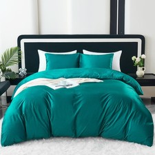 Velvet Duvet Cover Set - 3PCS Ultra Soft Duvet Cover Queen Size with 2 Pillowcas
