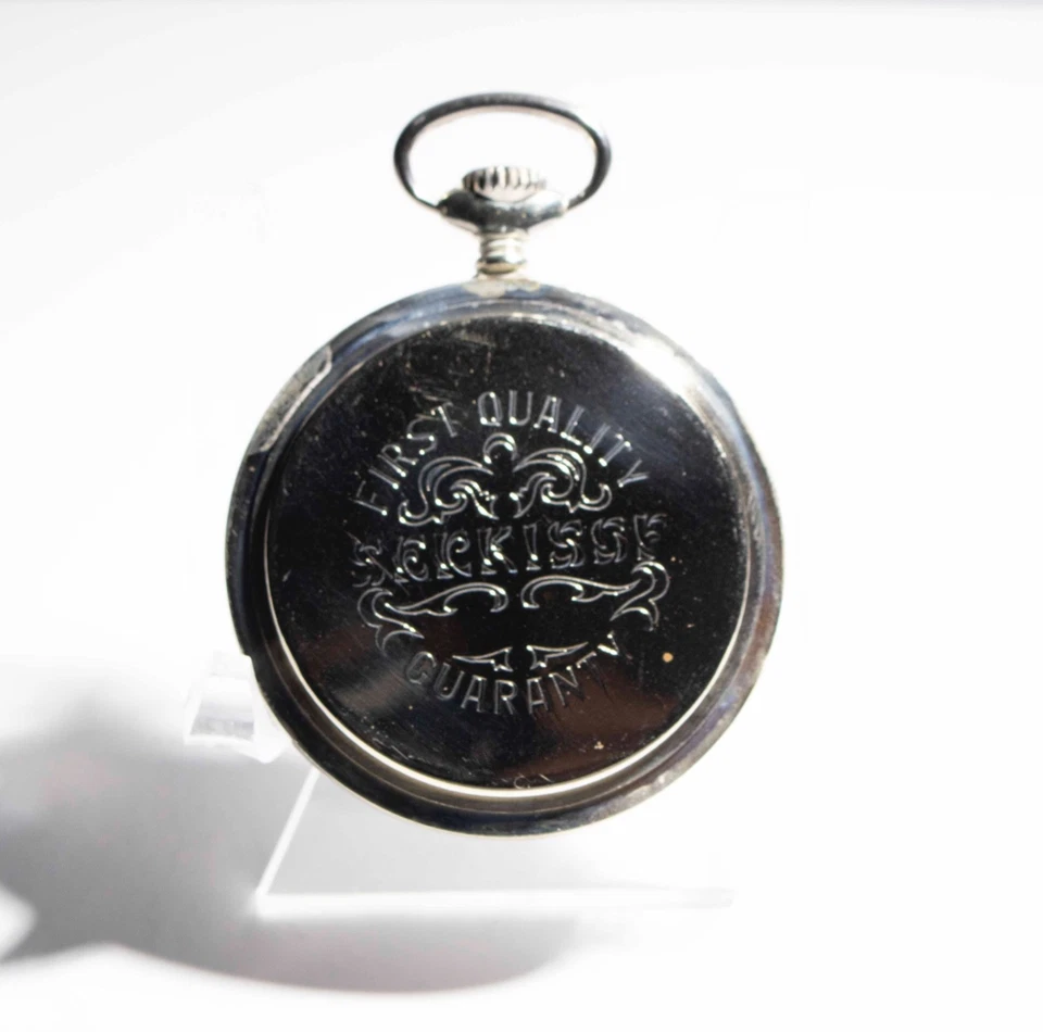 Reloj de Bolsillo Molnija Serkisof Vintage Mecánico 18j Era Soviética Cara Abierta URSS Foto 4 de 4