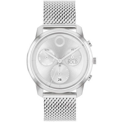 Movado Men's Watch Trend Element Chronograph Silver Tone Mesh Bracelet 3601024
