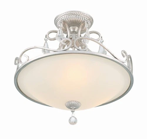 Crystorama Ashton 16 1/2" Silver Scrolls and Crystal Ceiling Light - Picture 5 of 6