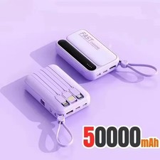 Lenovo 50000mAh Power Bank 120W Fast Charge Built-In Cables USB-C iPhone Samsung