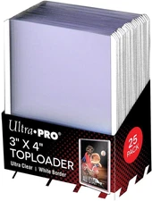 3" X 4" White Border Toploader 25Ct