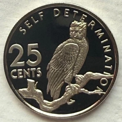 GUYANA 25 CENTS 1976 PROOF American Harpy Eagle - Image 1 of 2