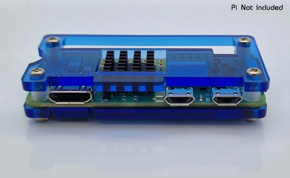 Raspberry Pi Zero 1 / 2 W Case Acrylic Blue + Heatsink - Image 2 of 4