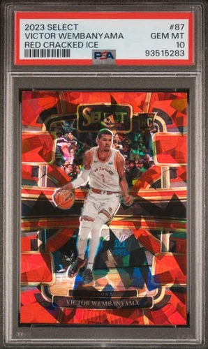 Victor Wembanyama RC PSA 10 2023-24 Panini Select Red Cracked Ice Prizm