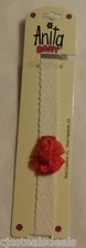 Anita Shell Creations Infant Baby Girls Headband White Lace Red Bows Rose