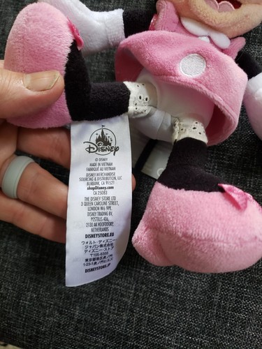 DISNEY Plush 10" Minnie Mouse with Pink Polka Dot Dress & Bow Stuffed Animal NEW - Picture 5 of 11