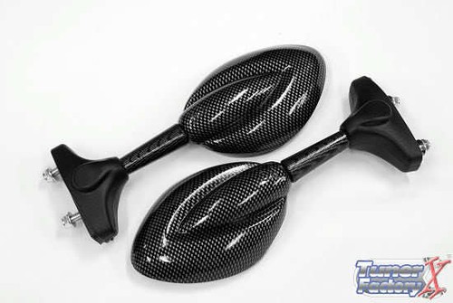 CARBON JAG REAR VIEW PAIR MIRRORS to fit Honda Kawasaki Suzuki Yamaha REMODEL - Picture 2 of 5